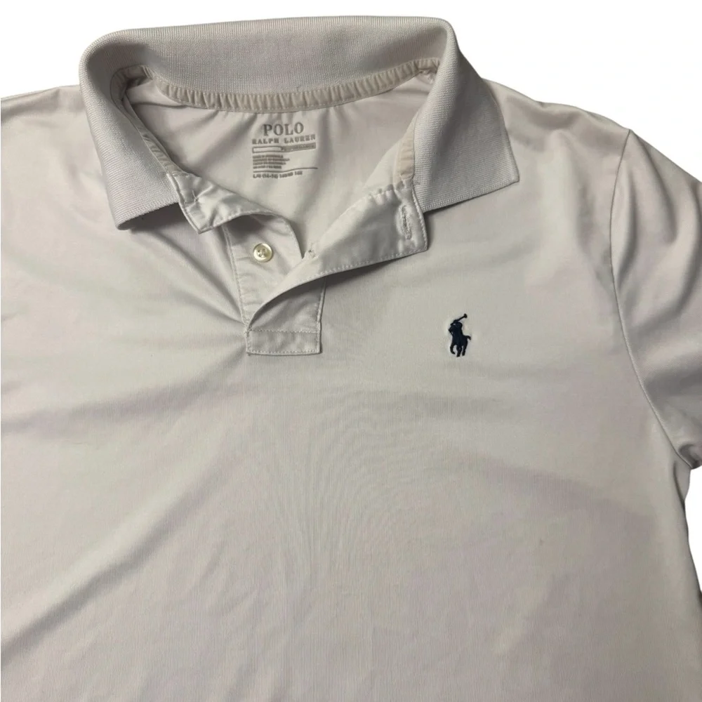 Ralph Lauren | Boys Polo Shirt in White with Black Pony Size Large 14 L/G